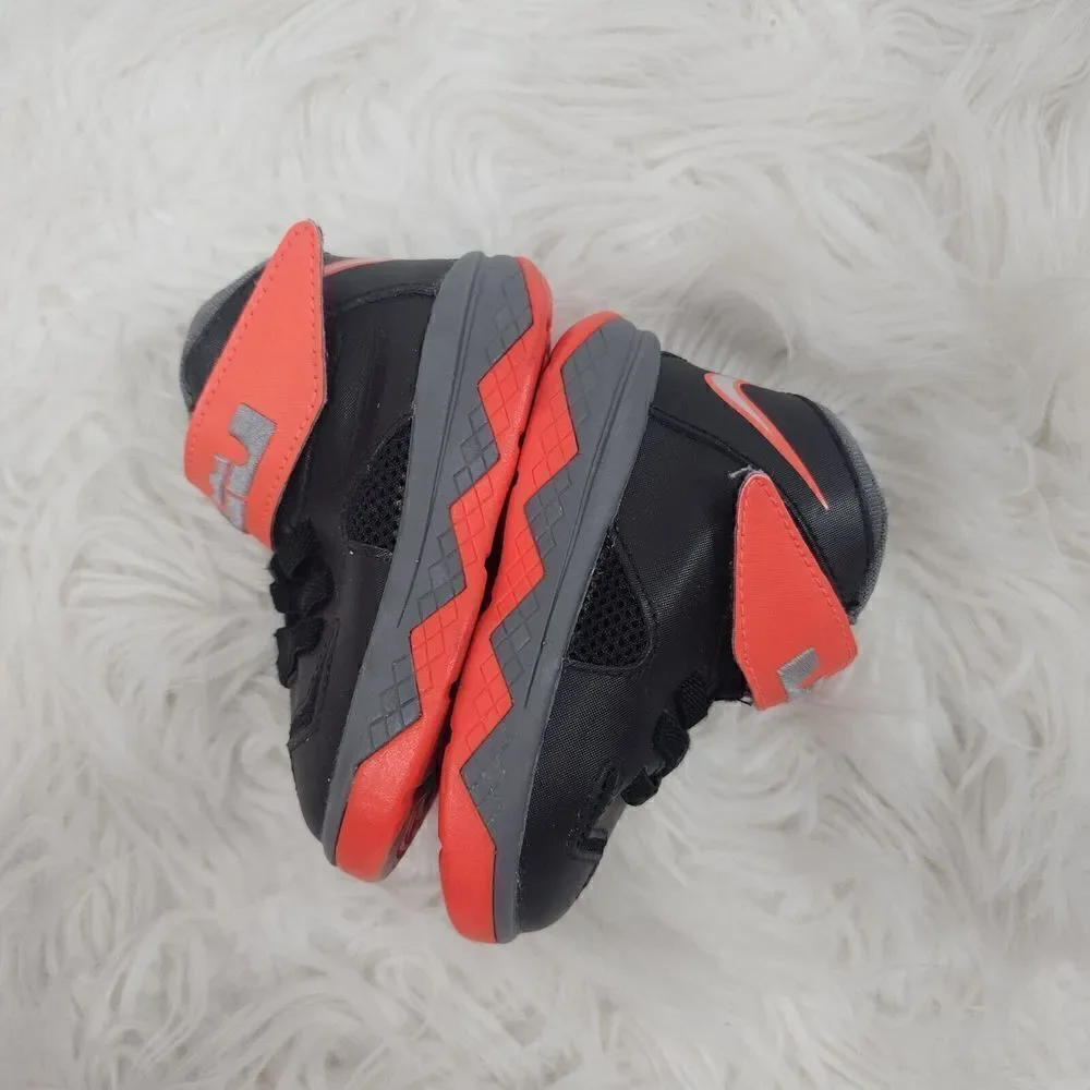 Nike Lebron Soldier VII Shoes Infant Toddler 4C Black Red Bred Basketball Mid